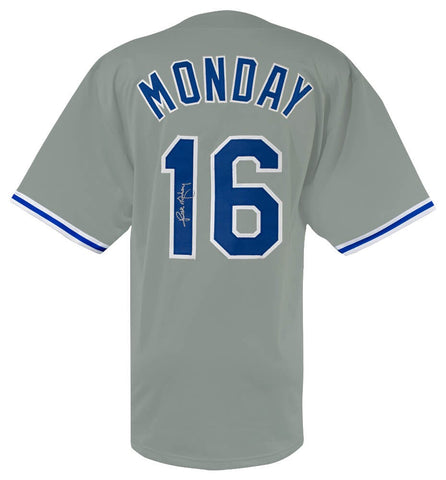Rick Monday (DODGERS) Signed Grey Custom Baseball Jersey - (SCHWARTZ COA)