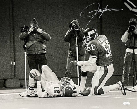 Lawrence Taylor Signed 16x20 Giants Sack Vs Cunningham Photo JSA ITP