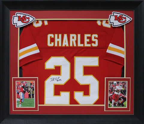 Jamaal Charles Authentic Signed Red Pro Style Framed Jersey BAS Witnessed
