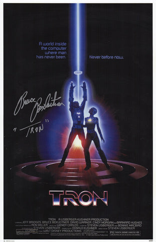 Bruce Boxleitner Signed Tron 11x17 Movie Poster w/Tron - (SCHWARTZ COA)