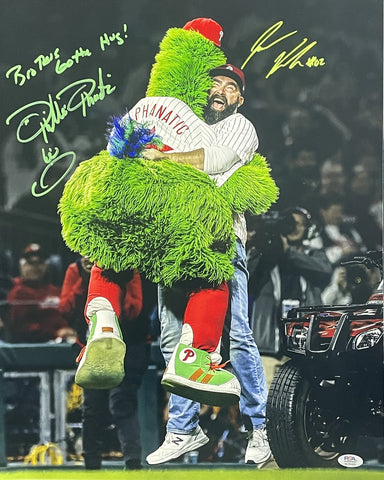 Jason Kelce/Phanatic Dual-Signed 16x20 Photo Eagles/Phillies Witness PSA/DNA 810