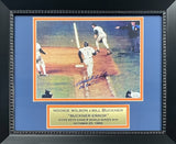 Mookie Wilson Signed Mets 1986 World Series Buckner Error Framed 8x10 Photo JSA