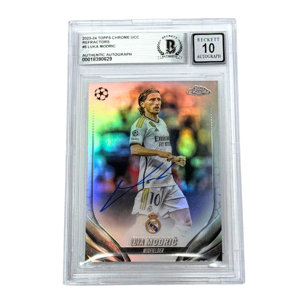 Luka Modric Signed 2023-24 Topps Chrome UCC Refractors #5 - BGS 10