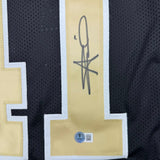 Autographed/Signed Alvin Kamara New Orleans Black Football Jersey Beckett BASCOA