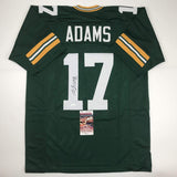 Autographed/Signed DAVANTE ADAMS Green Bay Green Football Jersey JSA COA Auto