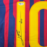 Framed Autographed/Signed Lionel Leo Messi 35x39 FC Barcelona Jersey BAS COA #2
