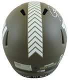 Giants Lawrence Taylor Signed Salute To Service F/S Speed Rep Helmet BAS Witness