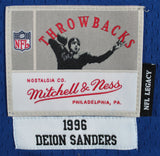 Cowboys Deion Sanders Authentic Signed 1996 Blue TB M&N Jersey BAS Witnessed