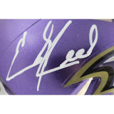 Ed Reed Autographed Baltimore Ravens Flash Mini Helmet Beckett Witness 49261