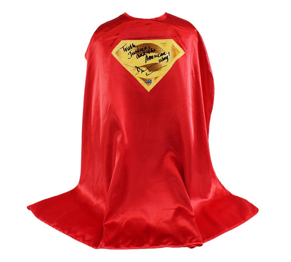 Dean Cain Signed Superman Gold Logo Cape With Truth, Justice, & The American Way