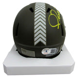 Jerome Bettis HOF Autographed Mini Salute To Service Helmet Steelers Beckett
