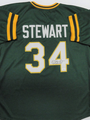 Athletics DAVE STEWART Signed Custom Replica Oakland Green Jersey AUTO - JSA