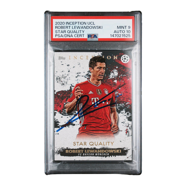 Robert Lewandowski Signed 2020 Topps Inception UCL Star Quality - PSA 9 AUTO 10