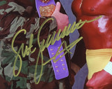 Sgt. Slaughter Signed Wrestling Unframed 8x10 W/ Hulk Photo
