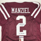 Signed JOHNNY MANZIEL 12 Heisman Texas A&M Maroon Jersey JSA COA