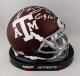 Kevin Smith Autographed Texas A&M Mini Helmet w/ Gig 'Em- Jersey Source Auth