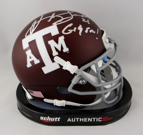 Kevin Smith Autographed Texas A&M Mini Helmet w/ Gig 'Em- Jersey Source Auth