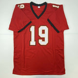 Autographed/Signed KEYSHAWN JOHNSON Tampa Bay Red Football Jersey Beckett COA