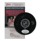 Steve Larmer Signed Chicago Blackhawks Logo Puck (JSA COA) 1983 Calder Trophy