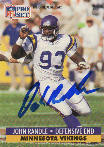 John Randle Autographed Minnesota Vikings 1991 Pro Set Rookie Card #835 -SS COA