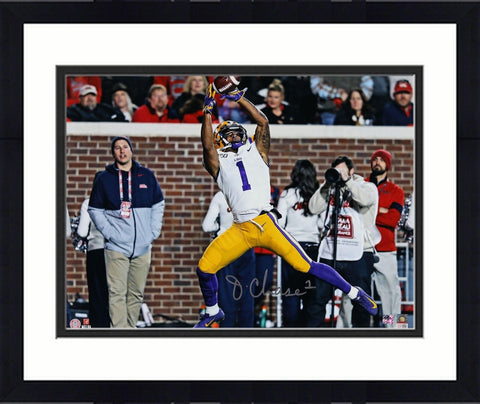 Framed Ja'Marr Chase LSU Tigers Autographed 16" x 20" Horizontal Catch Photo