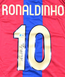Ronaldinho Signed FC Barcelona Home Soccer Jersey #10 - Beckett Hologram