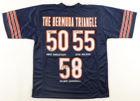 Mike Singletary, Otis Wilson, & Wilber Marshall Signed Bears Jersey (Beckett)