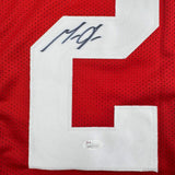 Autographed/Signed Melvin Gordon Wisconsin Red College Football Jersey JSA COA