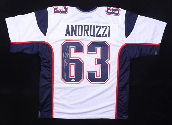 Joe Andruzzi Signed Patriots Jersey Inscribed "3x Champs" (JSA COA) O-Line