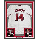Framed Autographed/Signed Logan O'Hoppe 35x39 Los Angeles White Jersey COA