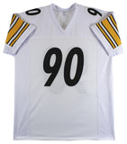 T.J. Watt Authentic Signed White Pro Style Jersey Autographed BAS Witnessed