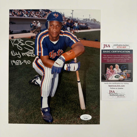 Autographed/Signed Darryl Strawberry New York Mets 8x10 Baseball Photo JSA COA