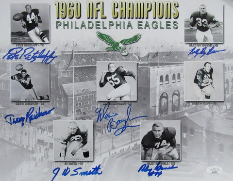 Philadelphia Eagles Multi-Autographed 1960 NFL Champions 11x14 Photo JSA 178300