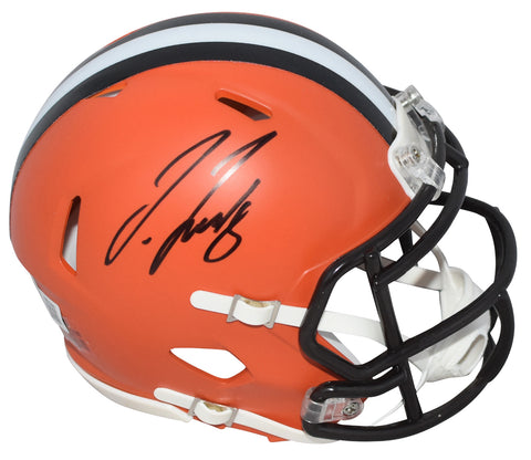 JERRY JEUDY SIGNED AUTOGRAPHED CLEVELAND BROWNS SPEED MINI HELMET BECKETT
