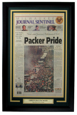 Packers 1997 Super Bowl XXXI Champs Journal Sentinel Newspaper Framed 157869