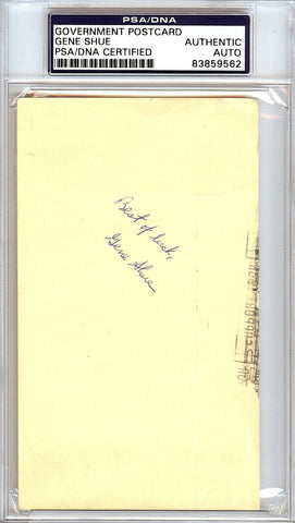 Gene Shue Autographed 3x5 Government Postcard Detroit Pistons PSA/DNA #83859562