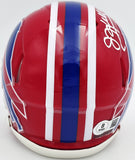 JIM KELLY AUTOGRAPHED BILLS 1987-01 THROWBACK RED MINI HELMET BECKETT 241391