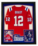 Tom Brady Signed 32x41 Patriots Framed Jersey Display w/LED Lights TriStar Holo