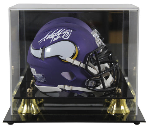 Vikings Adrian Peterson Authentic Signed Mini Helmet W/ Case BAS Witness