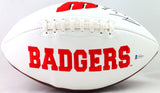 T.J. Watt Autographed Wisconsin Badgers Logo Football- Beckett W *Black