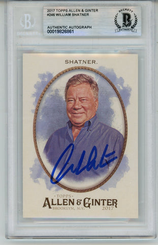 William Shatner Signed 2017 Topps Allen & Ginter #246 Card Slab Beckett 57097