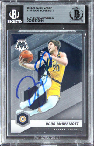 Pacers Doug McDermott Authentic Signed 2020 Panini Mosaic #159 Card BAS Slabbed