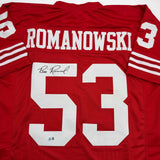 Autographed/Signed Bill Romanowski San Francisco Red Jersey Beckett BAS COA