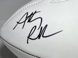 JONATHAN TAYLOR & A. RICHARDSON Dual Signed Wilson White LOGO Football AUTO FAN