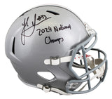 Ohio State Jack Sawyer "2024 Nat'l Champs" Signed F/S Speed Rep Helmet BAS Wit