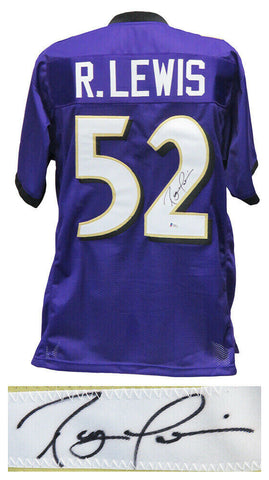 Ray Lewis BALTIMORE RAVENS Signed Purple Custom Football Jersey (Beckett COA)
