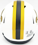 CHRIS OLAVE AUTOGRAPHED SAINTS LUNAR ECLIPSE WHITE MINI HELMET BECKETT 230112