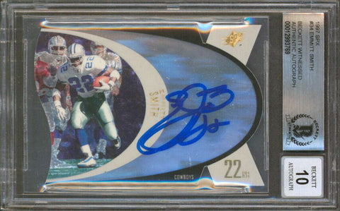 Cowboys Emmitt Smith Authentic Signed 1997 SPX #34 Card Auto 10! BAS Slabbed