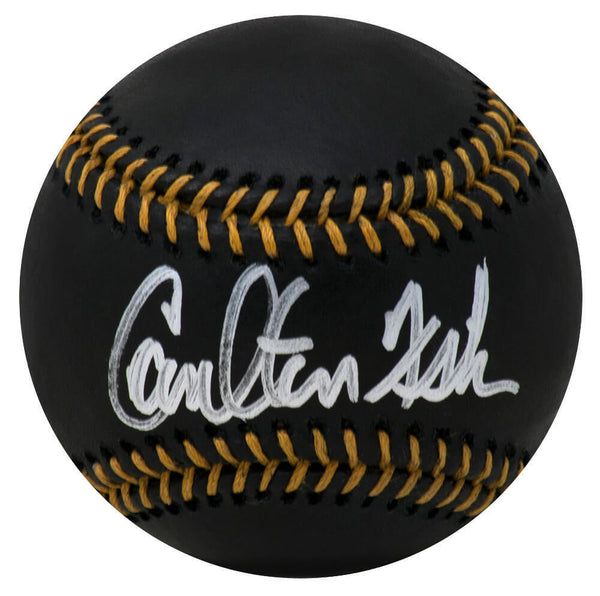 Carlton Fisk (WHITE / RED SOX ) Signed Rawlings Black MLB Baseball -Fanatics COA