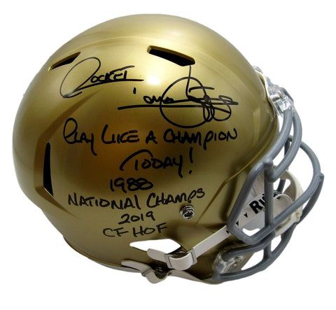 Raghib Rocket Ismail Notre Dame Auto/Inscribed Full Size Helmet JSA 211129